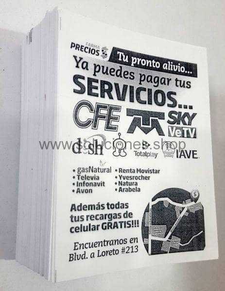 Volantes publicitarios 1000 unidades un color diseño gratis