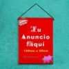 Anuncio publicitario de 1x50cm | Impresión y estructura colgante