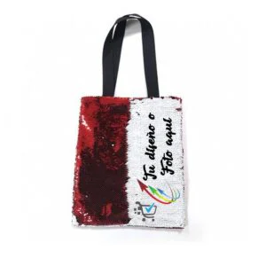 Bolso lentejuelas/ Medida: 35x38 / Color rojo con blanco