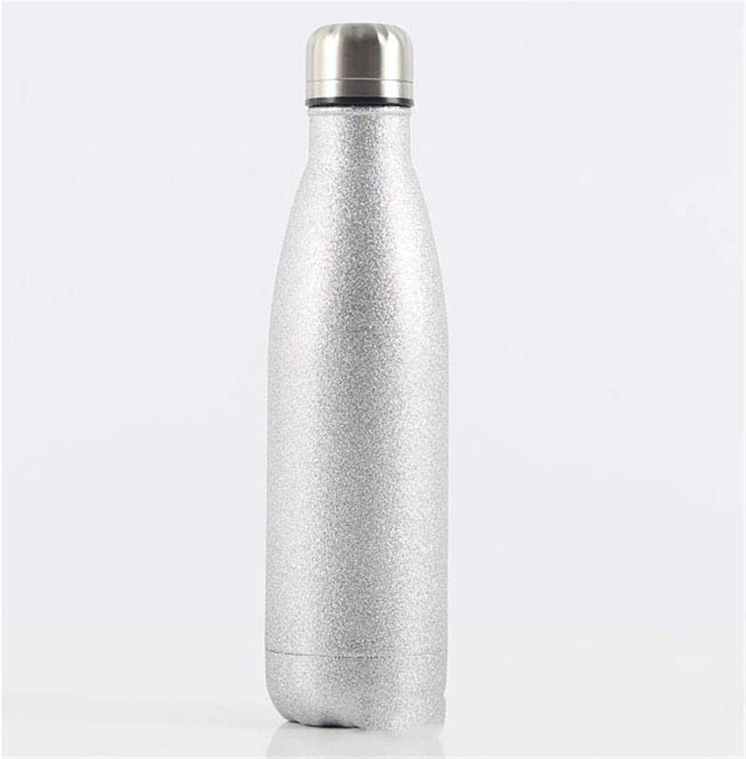 Botella Silver Escarchada térmica de Acero inoxidable