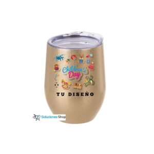 COPA COCTAIL GLITTER DORADA DE ACERO INOXIDABLE