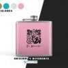 Cantimplora Rosado / Petaca metálica Con cuero personalizado