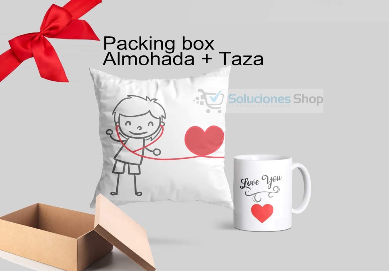 Packing box | Almohada y taza en caja de regalo