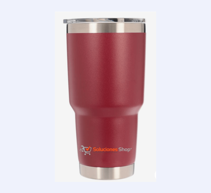 Tumblr térmico Rojo vino de 30 oz | Grabado láser - Soluciones Shop® Tienda Oficial