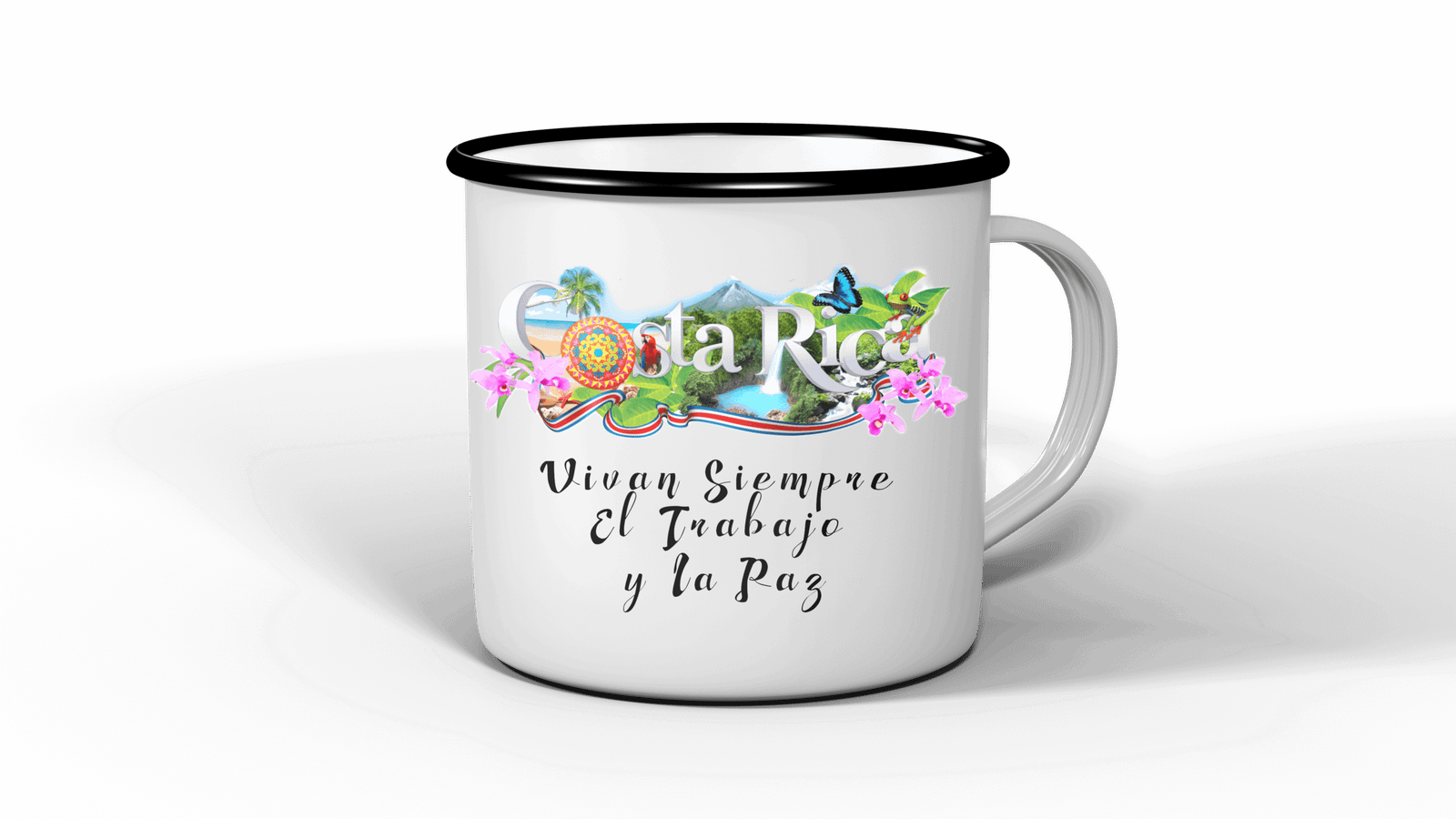 Taza típica enamel de 12oz