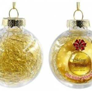 Esfera trasparente de navidad 8 cm Personalizadas
