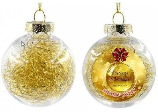 Esfera trasparente de navidad 8 cm Personalizadas