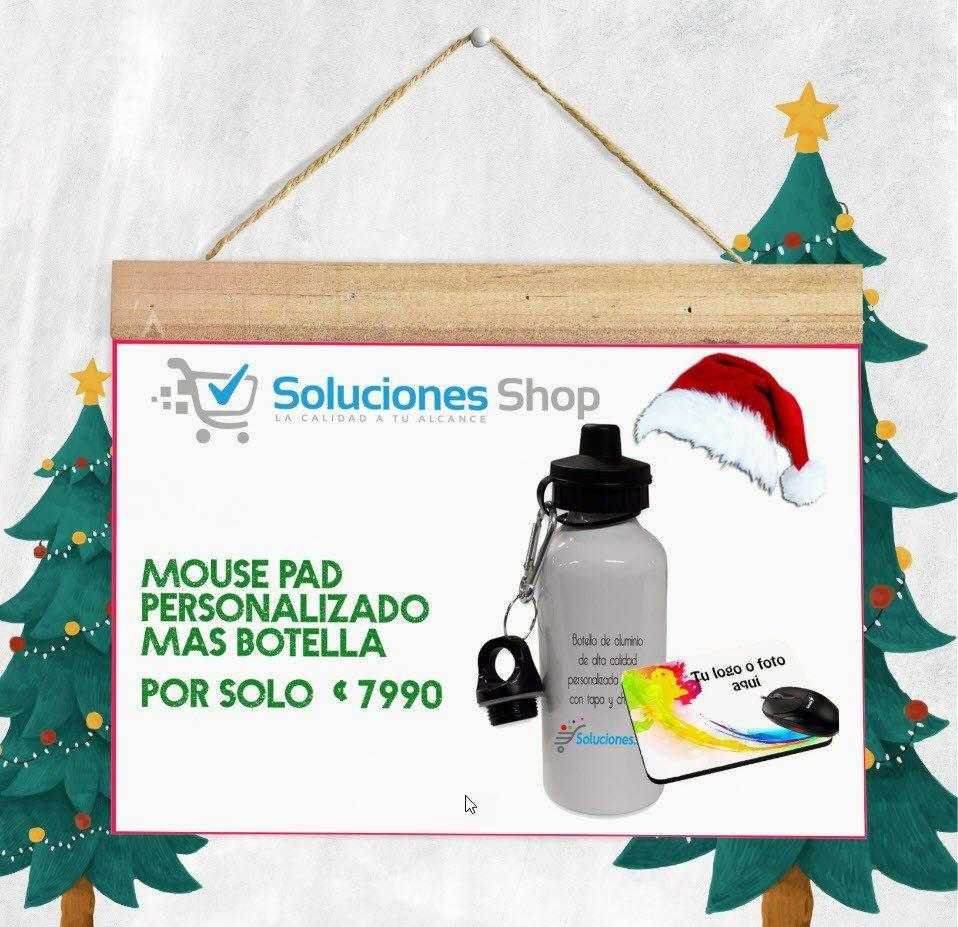 Mouse pad + botella personalizados a tu gusto