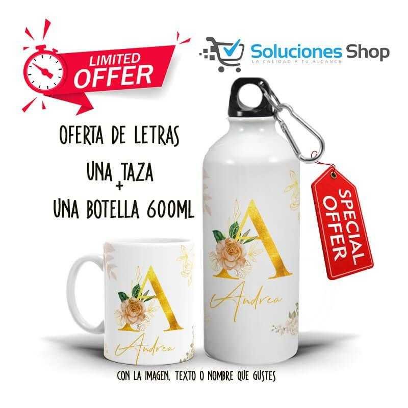 Oferta especial | Diseño letras | Botella+Taza