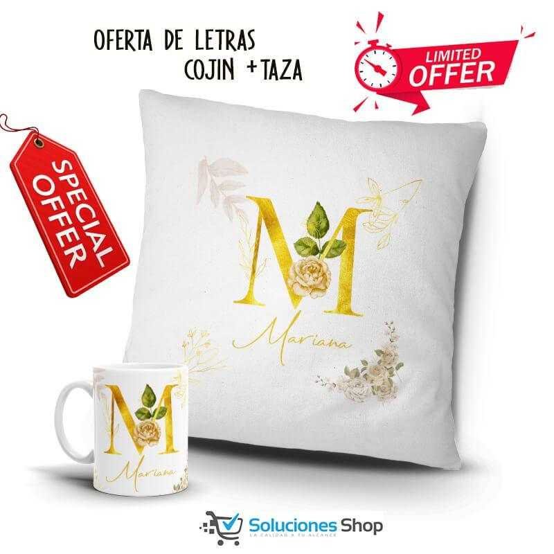 Oferta especial | Diseño letras | Cojin+taza
