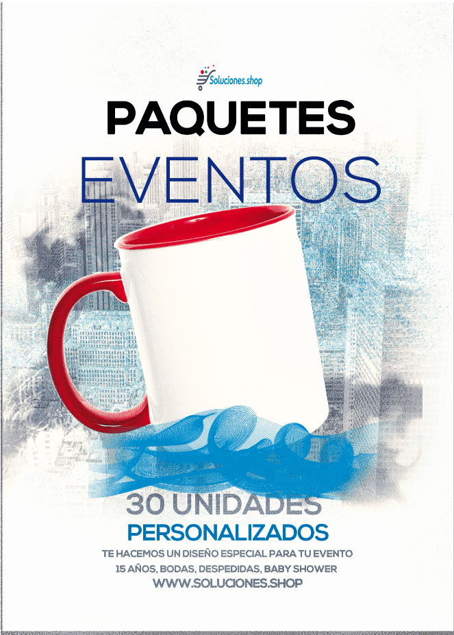 Pack De Fiesta │Tazas fondo de colores Personalizadas