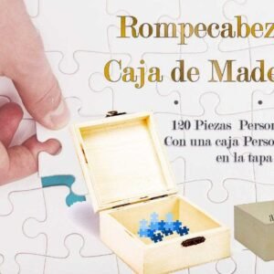 Rompecabezas personalizado con caja de madera
