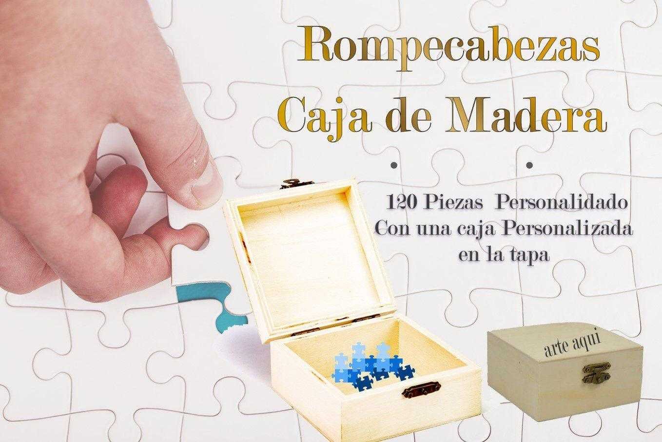Rompecabezas personalizado con caja de madera