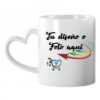 Taza asa forma corazón/taza blanca personalizada/ Articulo personalizado