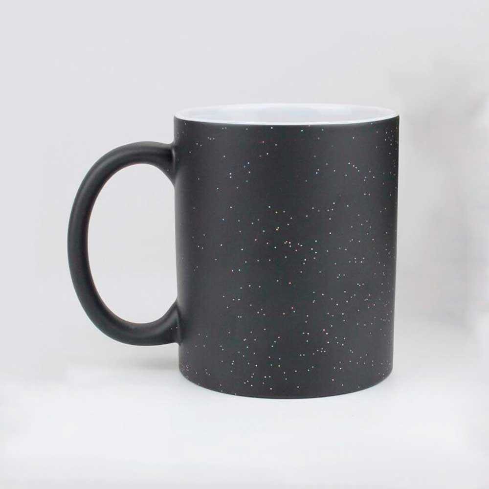 Taza Mágica Negra Escarchada personalizada