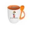 Taza Cuchara Naranja Personalizada