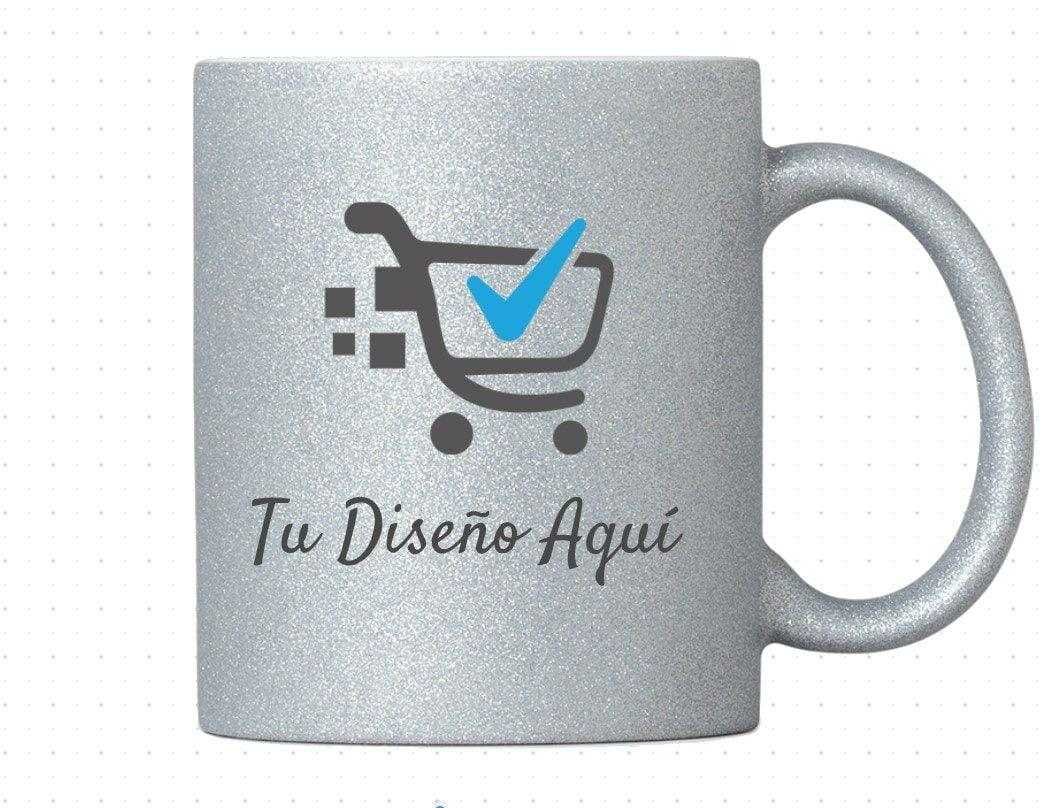 Taza Escarchada color plateado/ Taza de 11oz escarchada/ Tecnica de sublimacion/ Articulo personalizado