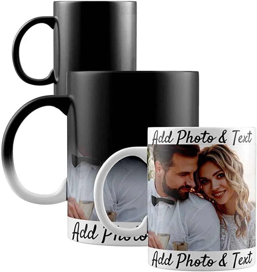 Taza Mágica interior negro cambia el calor Diseño impreso al gusto (3) Taza Mágica interior negro cambia el calor Diseño impreso al gusto