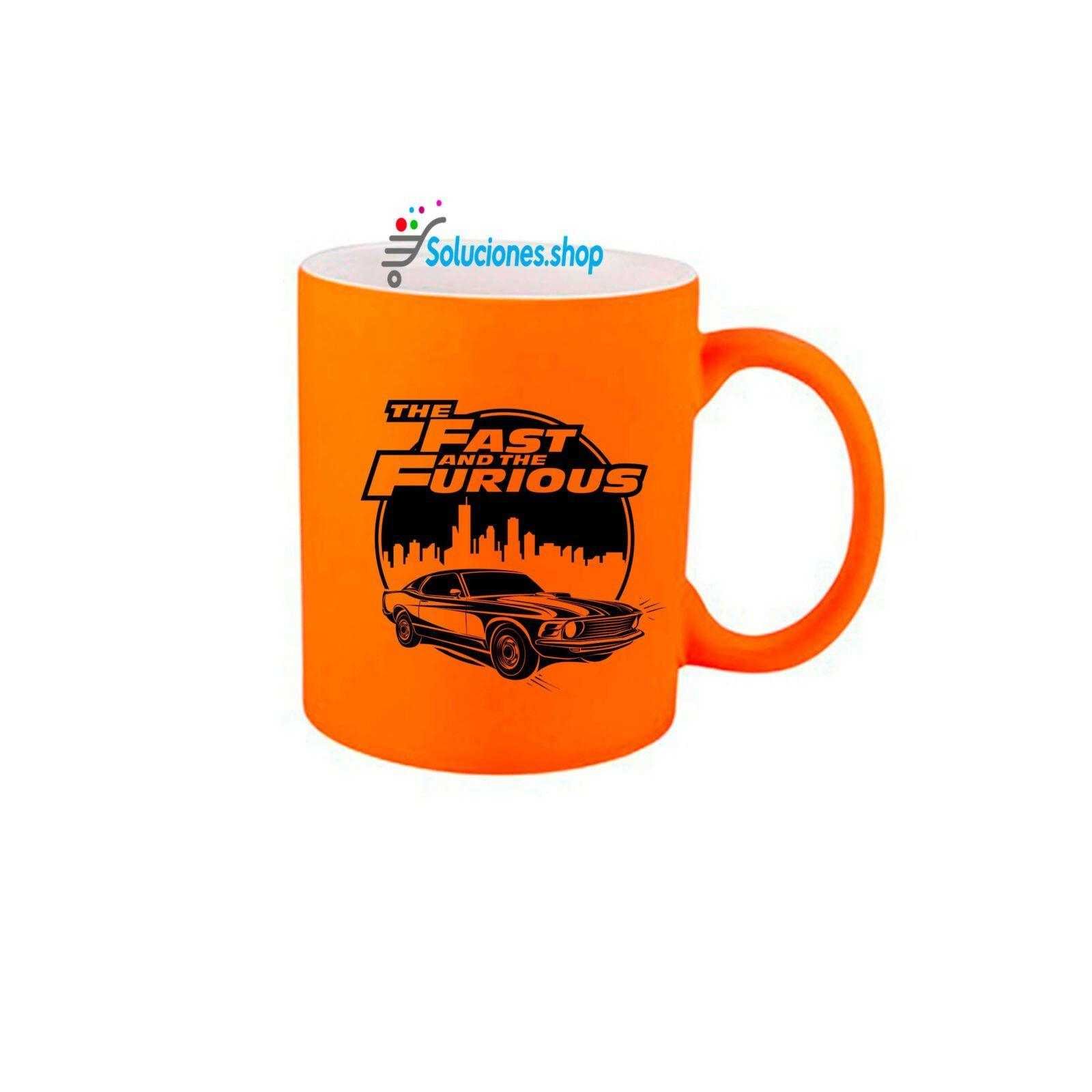 Taza Neón Naranja Personalizada