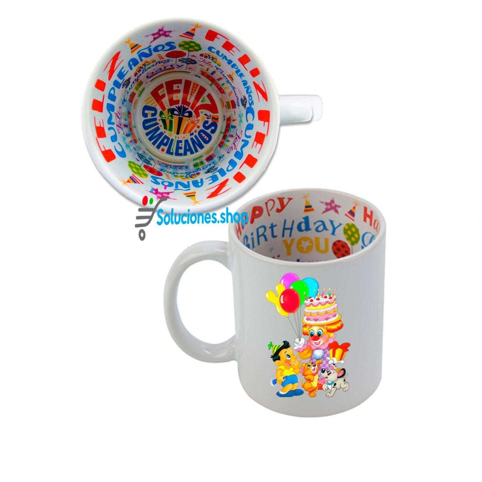Taza con fondo de cumpleaños Personalizada