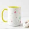 Taza de ceramica de 15oz con fondo de color Amarillo