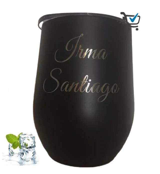 Vaso Vino 12oz Acero inoxidable Grabado Láser