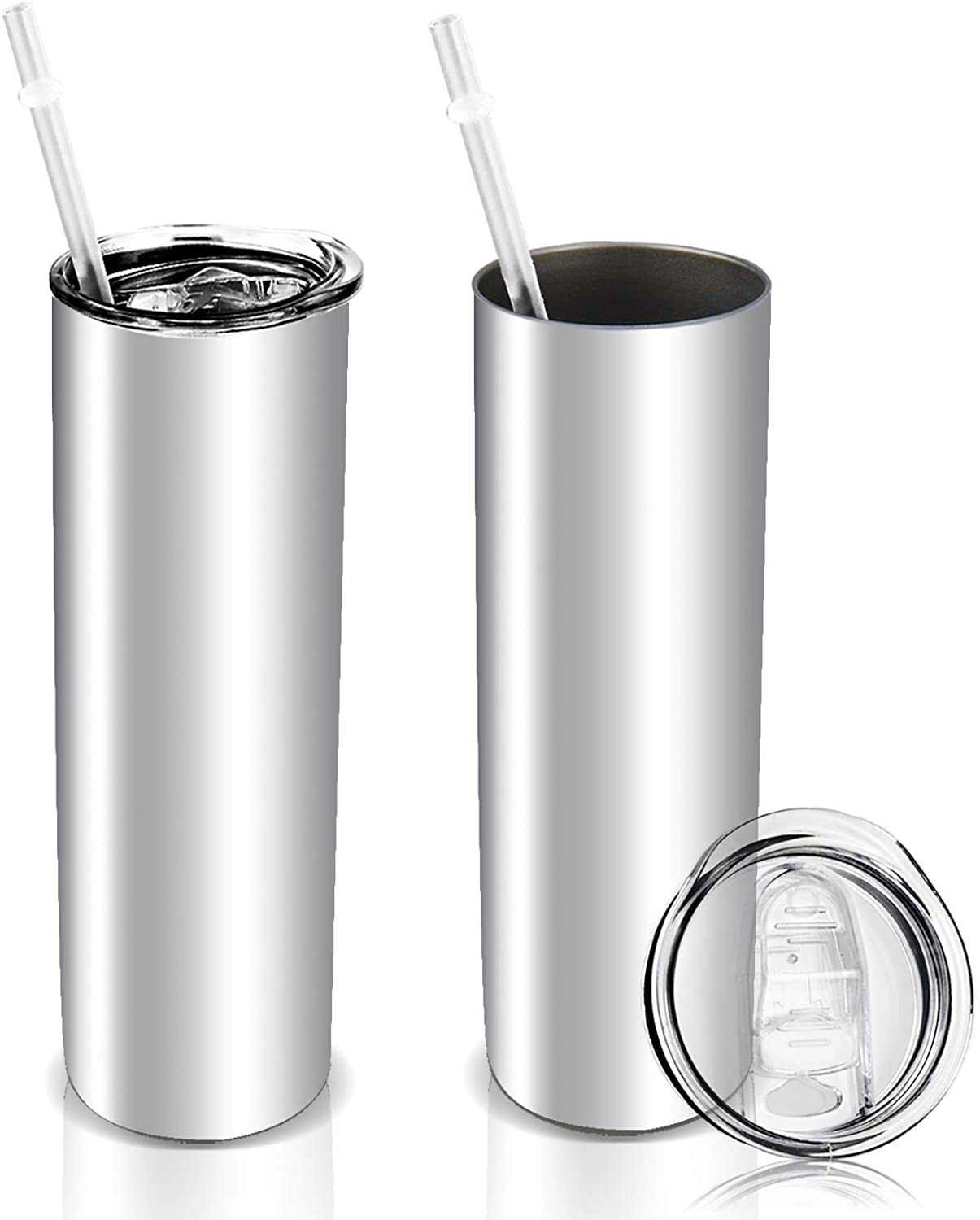 Vaso recto de acero inoxidable Plateado Personalizado 20oz