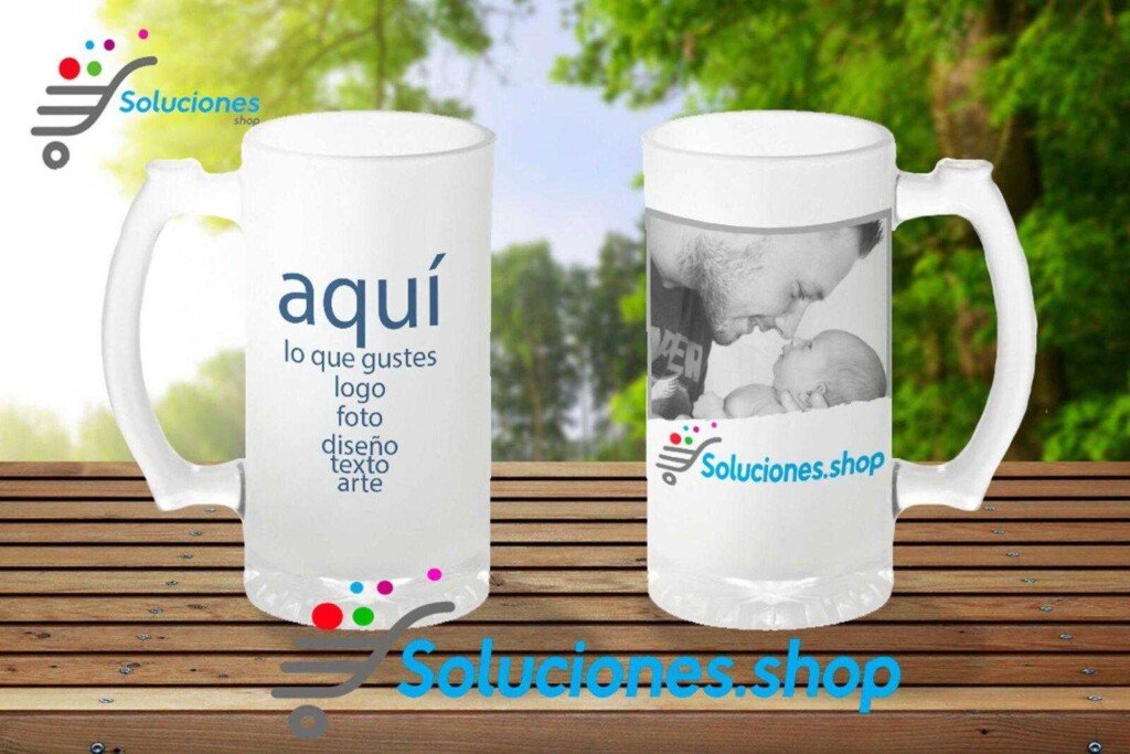 Jarra cervecera glaseada│Personalizada como logo, letras o foto