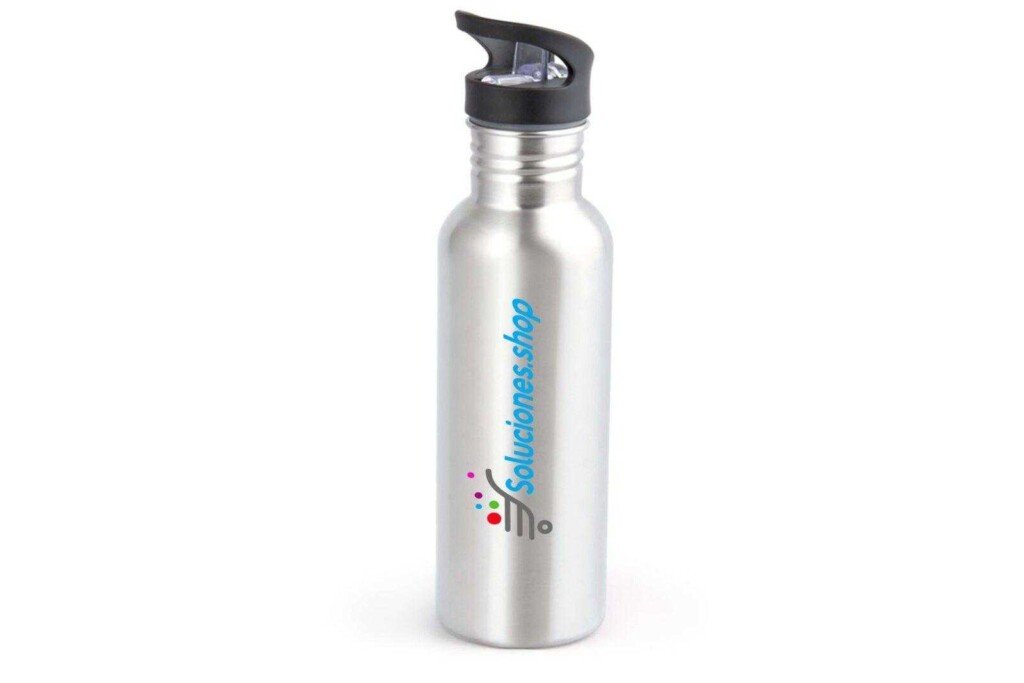 Botella acero inoxidable Personalizada 750ml blanco o plateada