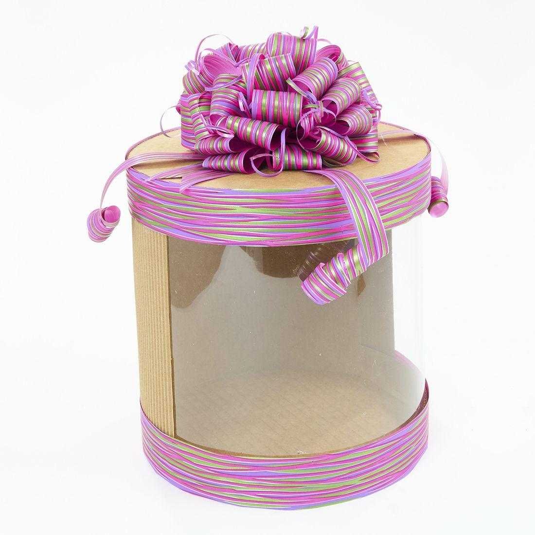 Caja decorada mediana Cilíndrica con ventana