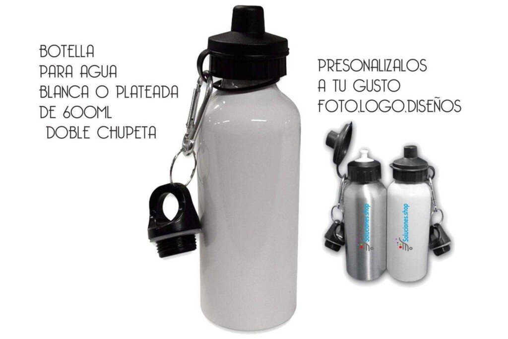 Botella personalizada a tu gusto de 600ml doble chupeta