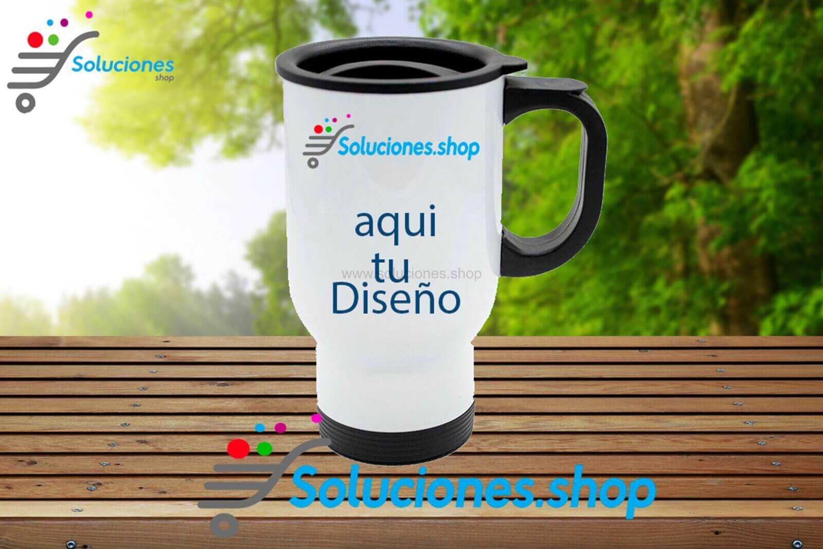 Vaso térmico blanco o silver, personalizado al gusto, alta calidad y durabilidad