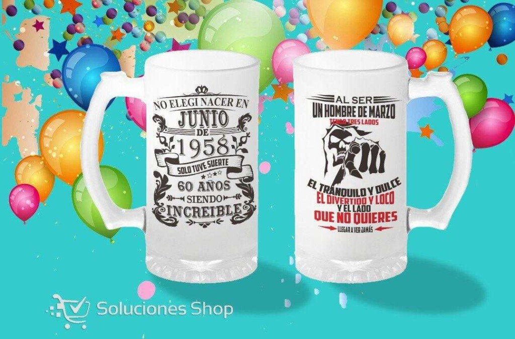 Gemelas |Dos Jarras cerveceras para Cumpleaños | Según el mes