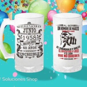 Gemelas |Dos Jarras cerveceras para Cumpleaños | Según el mes
