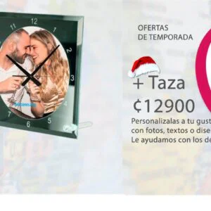 Promoción Reloj + Taza personalizados