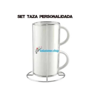 Set de tazas con base metálica│Articulo Personalizado