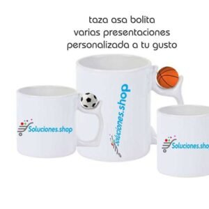 Taza blanca decoración bola fútbol 11 oz Personalizada