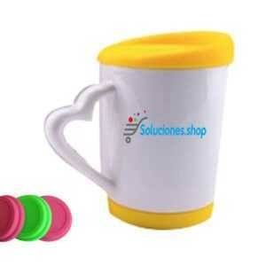 Taza tapa de hule asa corazón