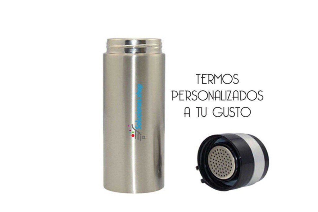 Termo metílico blanco o silver personalizado 350ml