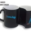 Set de 2 tazas mágicas negras con asa corazón personalizable