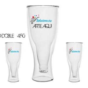 Vaso Doble Vidrio 450 ml│Artículos personalizados