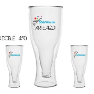 Vaso Doble Vidrio 450 ml│Artículos personalizados