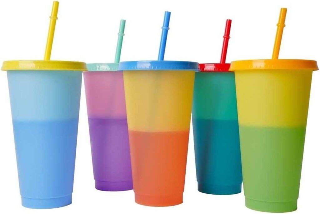 vasos, mágicos, cambiar de color, temperatura, tapa, pajilla, bebida, diseño, resistentes, duraderos, tamaño, refresco, smoothie, elegante, moderno, ocasión, original.
