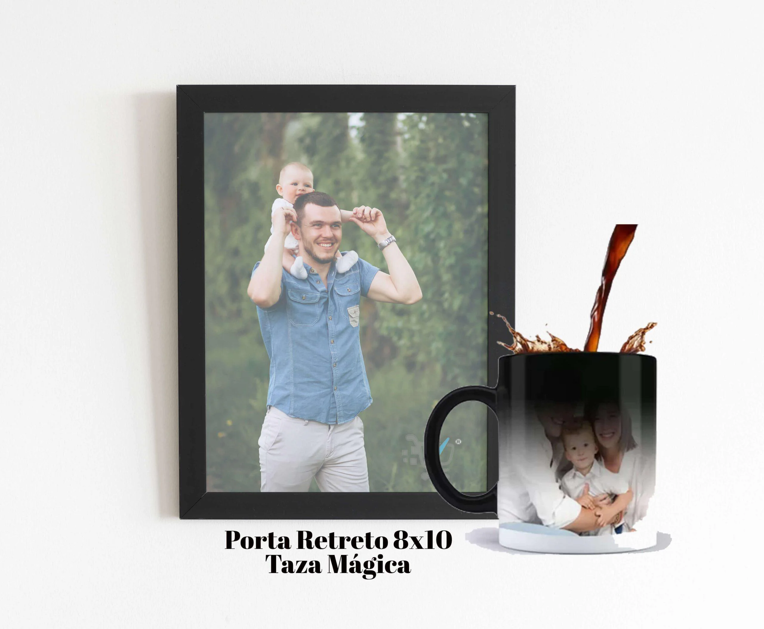 Portarretrato con Fotografía y Taza mágica