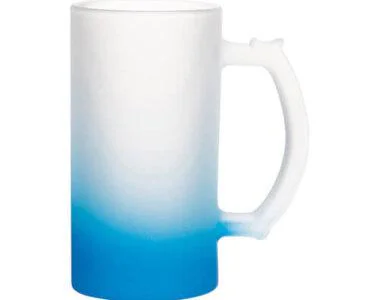 Taza de vidrio esmerilado personalizado colores degradado