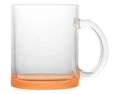 Taza de vidrio para sublimación de 330 ml con fondo colores