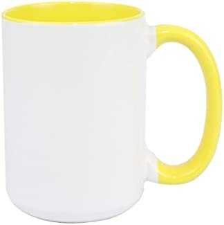 Taza con fondo de color sublimada de 15oz