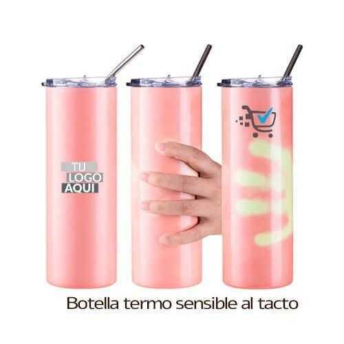 Vaso delgado de acero inoxidable que cambia de color sensible al calor