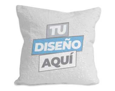 Cojín Cuadrado Lentejuelas (Blanco)
