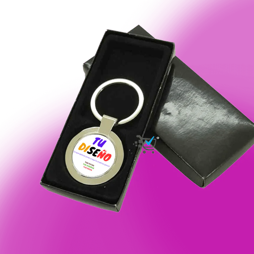 Llaveros metálicos Redondo personalizados 3x2